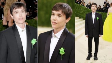 Elliot Page Looks Handsome As Hell in All-Black Balenciaga Suit at Met Gala 2021, Marks First Red Carpet Appearance Since Transition (View Photos)
