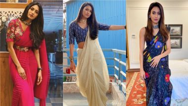 Ganesh Chaturthi 2021: Erica Fernandes’s Traditional yet Modern Saree Looks That You Must Try During Ganeshotsav (View Photos)