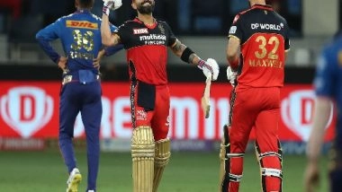 Sports News | IPL 2021: Maxwell, Kohli Power RCB to 165/6 Against MI