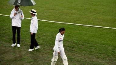 Sports News | Aus W V Ind W, D/N Test: Smriti Mandhana Puts India off to Flying Start Before Rain Plays Spoilsport