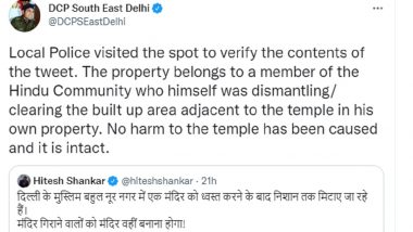 Delhi Police Debunk Fake News of Temple Demolition in Noor Nagar
