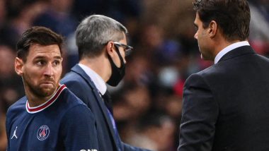 Lionel Messi Unhappy at Being Substituted During PSG vs Lyon Ligue 1 2021–22 Clash, Refuses Handshake With Manager Mauricio Pochettino (Watch Video)