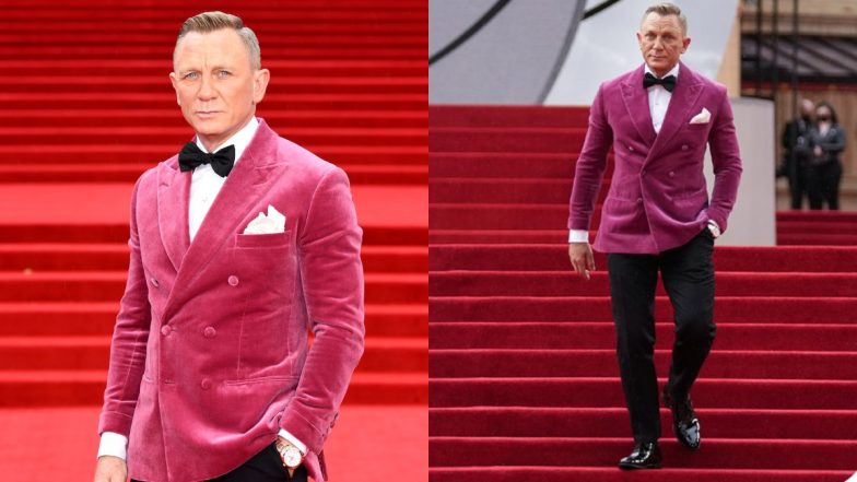 Daniel Craig in Raspberry Pink Velvet Blazer at No Time to Die’s London Premiere Is All Things Sharp, Neat and Sexy! (View Pics)