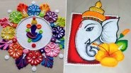 Ganesh Chaturthi 2021 Rangoli Design Ideas: Easy And Beautiful Ganpati Bappa Rangoli Designs To Celebrate The Auspicious festival (Watch Tutorial Videos)