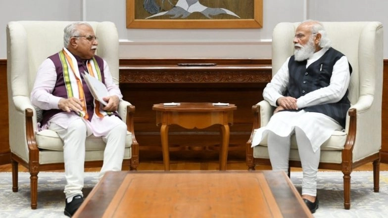 Haryana CM Manohar Lal Khattar Meets PM Narendra Modi, Discusses Farmer Issues, Karnal Incident