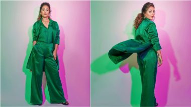 Yo or Hell No? Hina Khan in Elegant Satin Green Pantsuit at Iconic Gold Awards 2021 (View Pics)