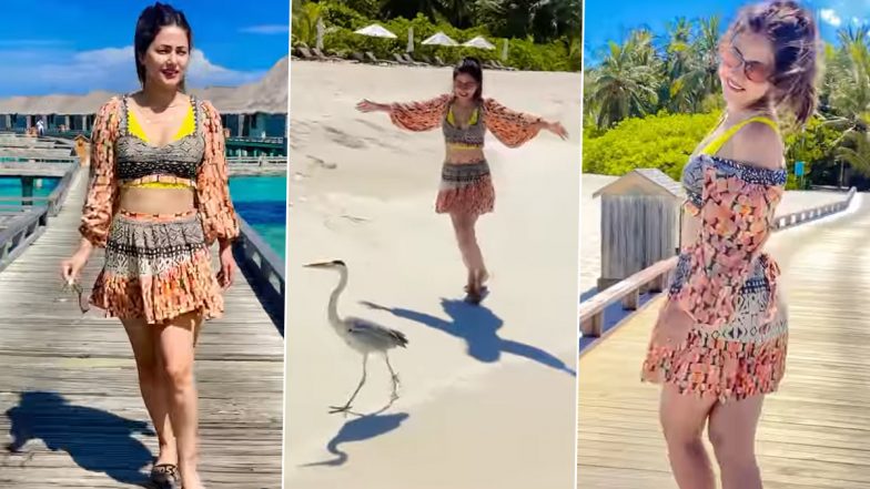 Hina Khan Posts ‘Manike Mage Hithe’ Instagram Reel, Grooving to Sinhalese Lyrics Holidaying in Maldives (Watch Video)