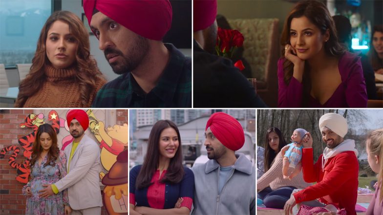 Honsla Rakh Trailer: Diljit Dosanjh, Shehnaaz Gill, Sonam Bajwa’s Punjabi Film Is a Story About a Single Father That Also Promises Entertainment (Watch Video)