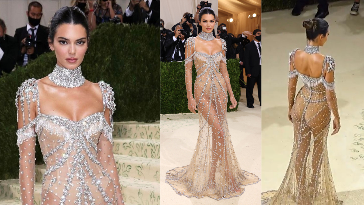 Met Gala 2021: Kendall Jenner Shines in Sheer Nude Givenchy Gown Adorned  With Glittering Gemstones (View Pics & Video) | LatestLY