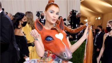 Kim Petras Wears Horse-Head Outfit to Met Gala 2021 Red Carpet; Funny Memes, Photos and Videos Go Viral!