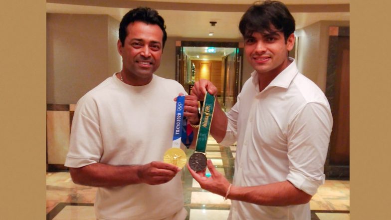 Neeraj Chopra Meets Tennis Legend Leander Paes (See Pic)