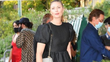 Maria Sharapova Looks Pretty In a Black Puff-Sleeve Flared Midi Dress At Venice Film Festival 2021, See Photos