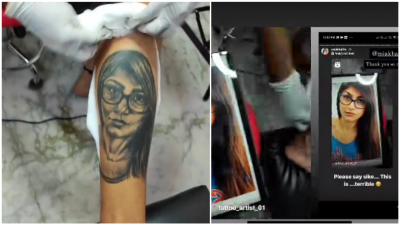 Mia Khalifa’s Indian Fan Tattoos Her Face on His Leg, Sexy OnlyFans Star Finds It ‘Terrible’ (Watch Video)