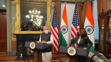 US VP Kamala Harris 'suo Moto' Refers to Pakistan's Role in Terrorism During Meeting With PM Narendra Modi