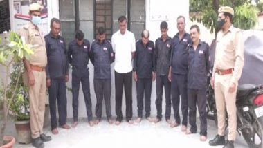 Uttar Pradesh: Security Guards at Noida Housing Society Caught on Camera Thrashing Resident; 8 Arrested (Watch Video)