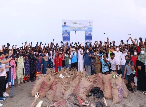 India News | Southern Naval Command Observes International Coastal Clean-up Day in Kochi