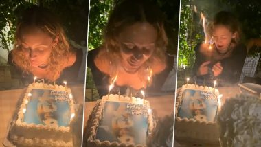 Nicole Richie’s Hair Catches Fire While Blowing Candles of Her 40th Birthday Cake (Watch Viral Video)