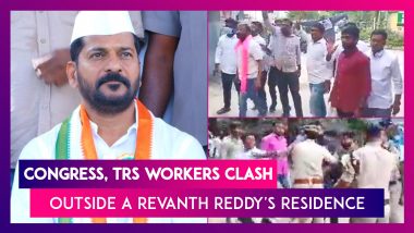 Congress, TRS Workers Clash Outside A Revanth Reddy's Residence In Hyderabad