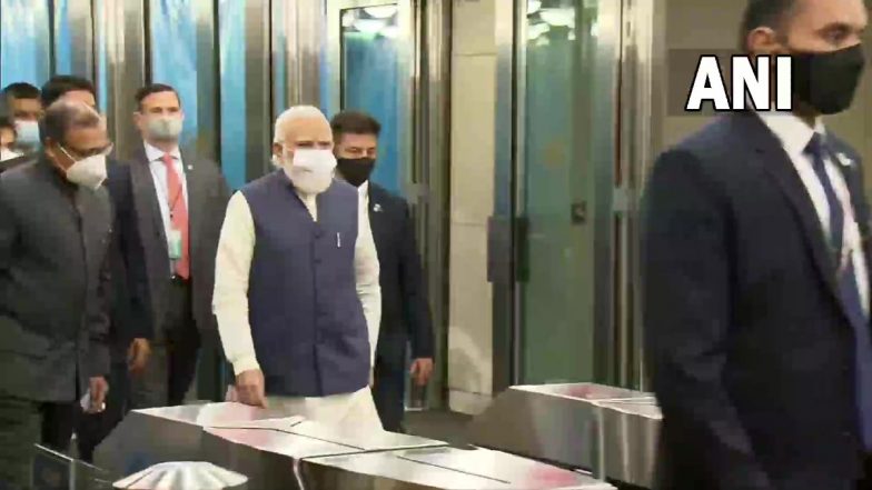 PM Narendra Modi Arrives United Nations Headquarters in New York to Address 76th Session of UNGA