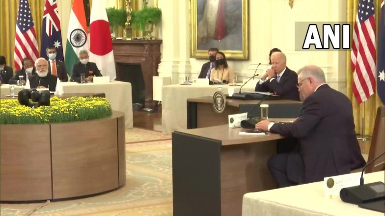 Quad Summit 2021: PM Narendra Modi Attends First QUAD Leaders' Summit Hosted by US President Joe Biden
