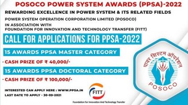 Business News | Applications Invited for POSOCO Power System Awards - 2022