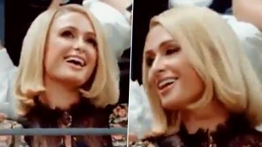 Paris Hilton Enjoys Her Song ‘Stars Are Blind’ at 2021 US Open; Singer Also Dances to the Tunes (Watch Video)