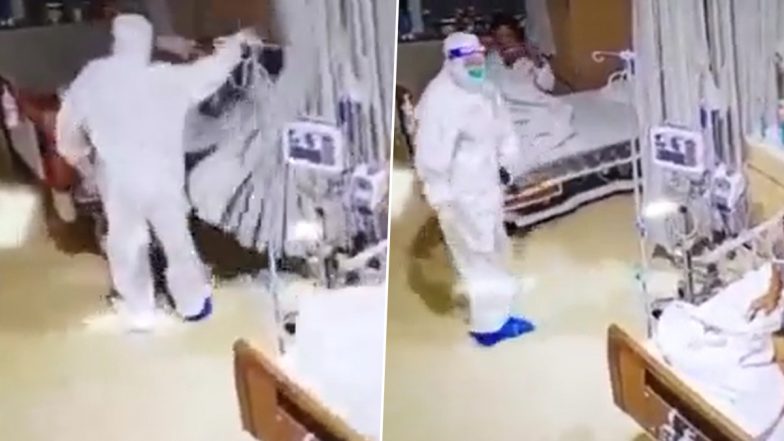 Ghost Alert! Patient Freaks Out After Seeing Hospital Staff in PPE Kit (Watch Video)