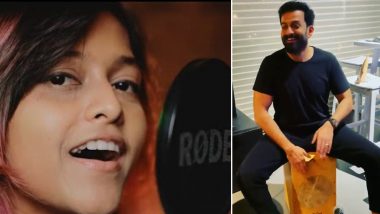 Prithviraj Sukumaran is a Fan of Manike Mage Hithe Viral Song; Plays Cajon to the Beats of the Hit Track! (Watch Video)