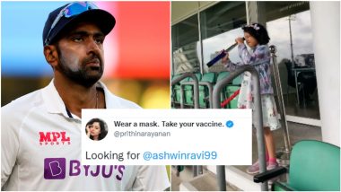R Ashwin’s Daughter Looking for Father in IND vs ENG Oval Test, Wife Prithi Fires Salvo at Spinner’s Exclusion With This Video