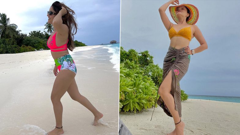 Rubina Dilaik Stuns in a Multi-Coloured Bikini While Holidaying With Abhinav Shukla In the Maldives (View Pics)