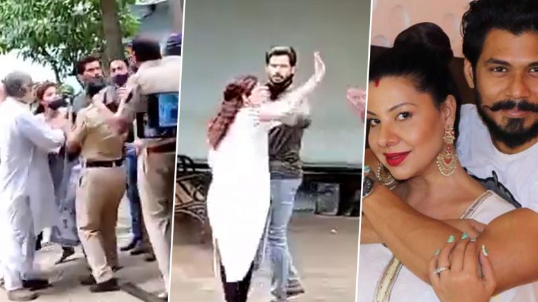 Sambhavna Seth, Husband Avinash Dwivedi Get Into an Ugly Fight With Police at Sidharth Shukla’s Funeral (Watch Viral Video)