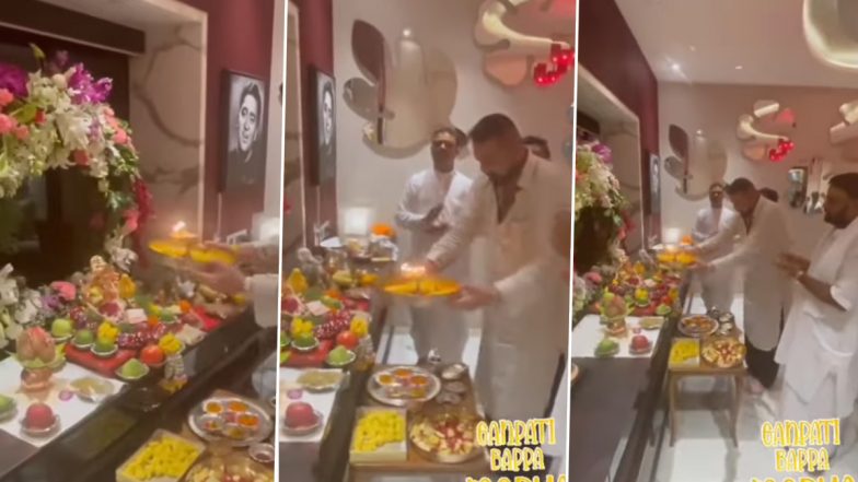 Ganesh Chaturthi 2021: Sanjay Dutt Celebrates the Festival With His Family, Performs Aarti (Watch Video)