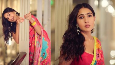 Sara Ali Khan Adds a Dash of Colours To Beat Monday Blues in a Gorgeous Saree and Bindi! View Pics