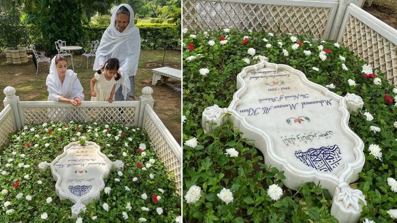 Mansur Ali Khan Pataudi Death Anniversary: Sharmila Tagore, Soha Ali Khan Offer Prayers at Nawab of Pataudi's Grave (View Pics)
