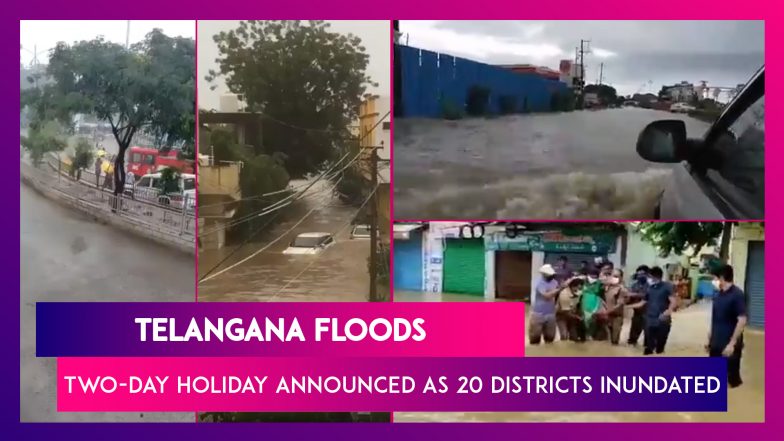 Telangana Floods: Two-Day Holiday Announced As 20 Districts Inundated ...