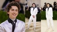 Met Gala 2021: Timothee Chalamet Makes His Debut in an All-White Haider Ackermann Suit and Sneakers