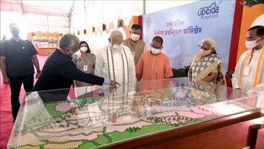 Uttar Pradesh: PM Narendra Modi Lays Foundation Stone of Raja Mahendra Pratap Singh State University in Aligarh (Watch Video)