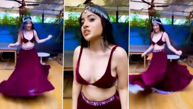 Urfi Javed Goes ‘Chika Chika’ in Latest Instagram Reel, Flaunts Her Gorgeous Maroon Lehenga-Choli (Watch Video)