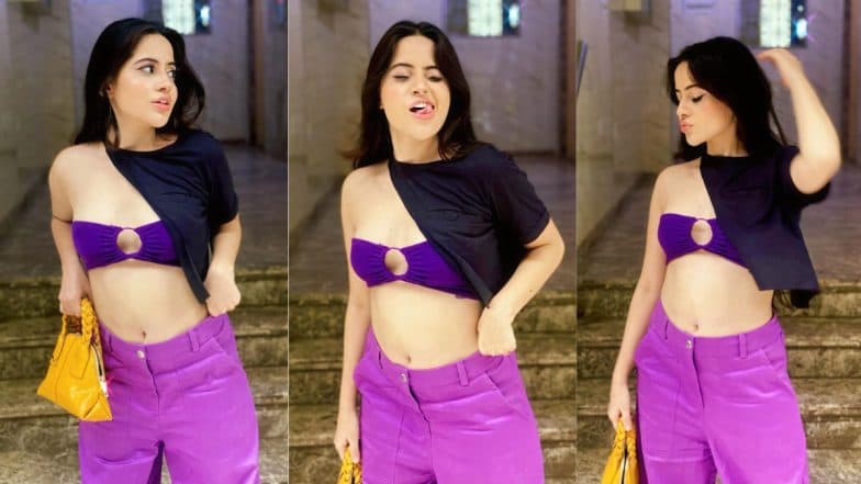 Urfi Javed Flaunts Hot Body in DIY Crop Top With Socks and Tee, Check Out Bigg Boss OTT Contestant’s Sexy Outfit Pics