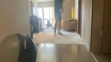 Sports News | 'Practice is a Must': Warner Does Shadow Batting in Quarantine Ahead of IPL 2021