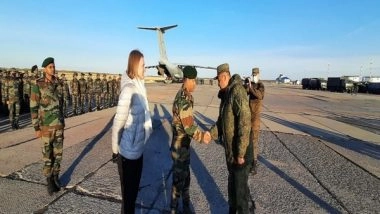 World News | Russian Army Welcomes Indian Contingent at SCO's 'Peaceful Mission' Exercise