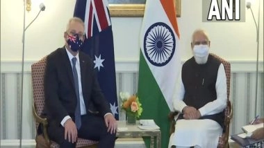 World News | Ahead of Quad Summit, PM Modi Discusses Economic, People-to-people Ties with Australian Counterpart