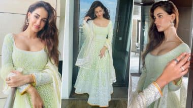 Disha Patani Looks Fresh as Daisy in a Subtle Coloured Traditional Outfit (View Pics)