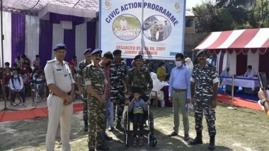 India News | CRPF Distributes Wheelchairs to Divyangs at Medical Camp in J-K's Budgam