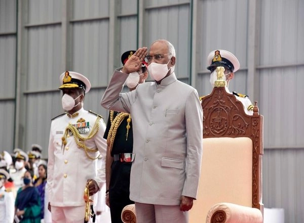 India News | President Kovind Presents President's Colour to Naval Aviation at INS Hansa