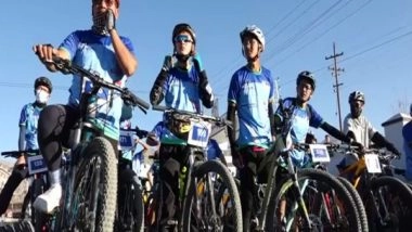 India News | Ladakh's Motor Vehicle Dept Organises Cycling Competition to Create Awareness on Road Safety