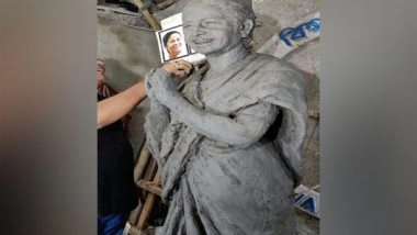 India News | Three Committees Collaborate to Create Durga Idol Resembling Mamata Banerjee in Kolkata
