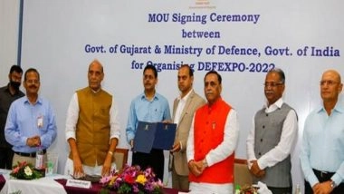 India News | Rajnath Singh Reviews DefExpo-2022 Preparations, Says India Will Become Self-reliant in Defence Sector