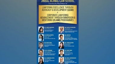 Business News | JGLS Appoints Senior Lawyers for LEAD and CLAIM Programmes