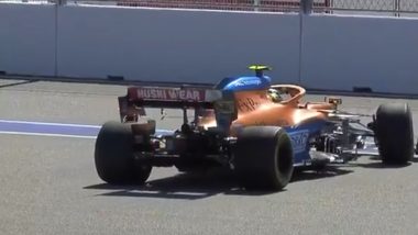 Lando Norris Brushes With the Barriers While Retuning to the Pit After Russian GP 2021 Free Practice Session 1 (Watch video)